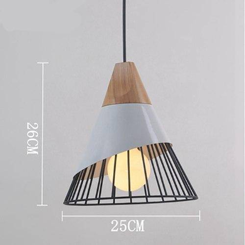 Suspension Conique Métal & Bois | Marco Lucetti Gris clair