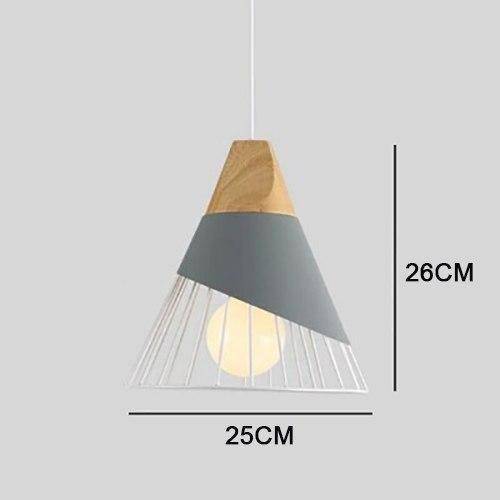 Suspension Conique Métal & Bois | Marco Lucetti Gris foncé