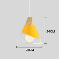 Suspension Conique Métal & Bois | Marco Lucetti Jaune