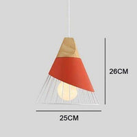 Suspension Conique Métal & Bois | Marco Lucetti Rouge