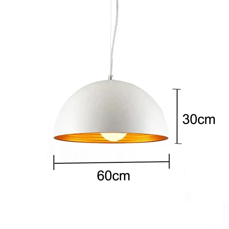 Suspension contemporaine en demi-boule à double couche | Marco Lucetti Blanc 60cm