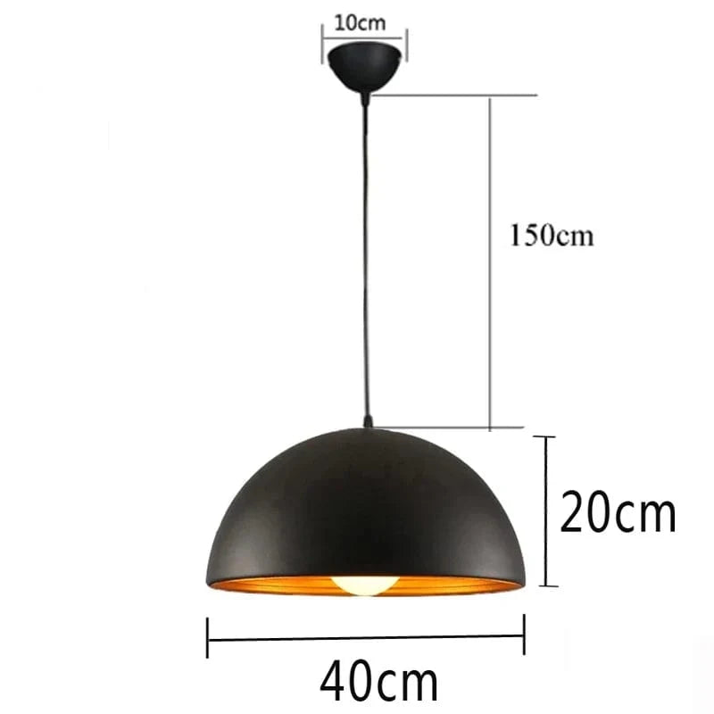 Suspension contemporaine en demi-boule à double couche | Marco Lucetti Noir 40cm