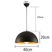 Suspension contemporaine en demi-boule à double couche | Marco Lucetti Noir 40cm