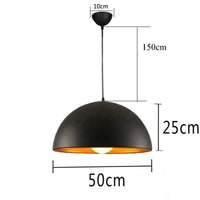 Suspension contemporaine en demi-boule à double couche | Marco Lucetti Noir 50cm