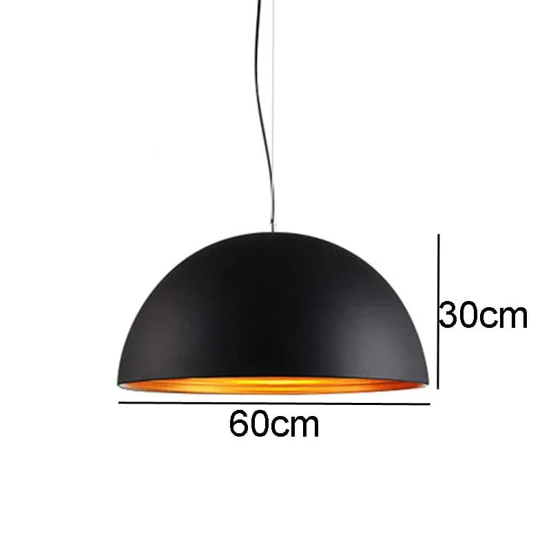 Suspension contemporaine en demi-boule à double couche | Marco Lucetti Noir 60cm