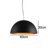 Suspension contemporaine en demi-boule à double couche | Marco Lucetti Noir 60cm