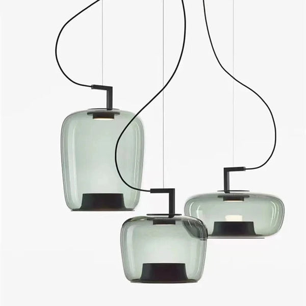 Suspension créative en verre double BROKIS LED nordique pour salon, chambre, chevet, bar, restaurant et décoration. | Marco Lucetti