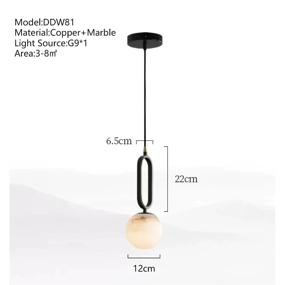 Suspension Créative Luxe LED Marbre pour Escalier | Marco Lucetti Dia12cm H34cm / Changeable