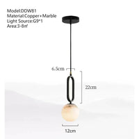 Suspension Créative Luxe LED Marbre pour Escalier | Marco Lucetti Dia12cm H34cm / Changeable