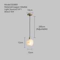 Suspension Créative Luxe LED Marbre pour Escalier | Marco Lucetti Dia13cm H12cm / Changeable