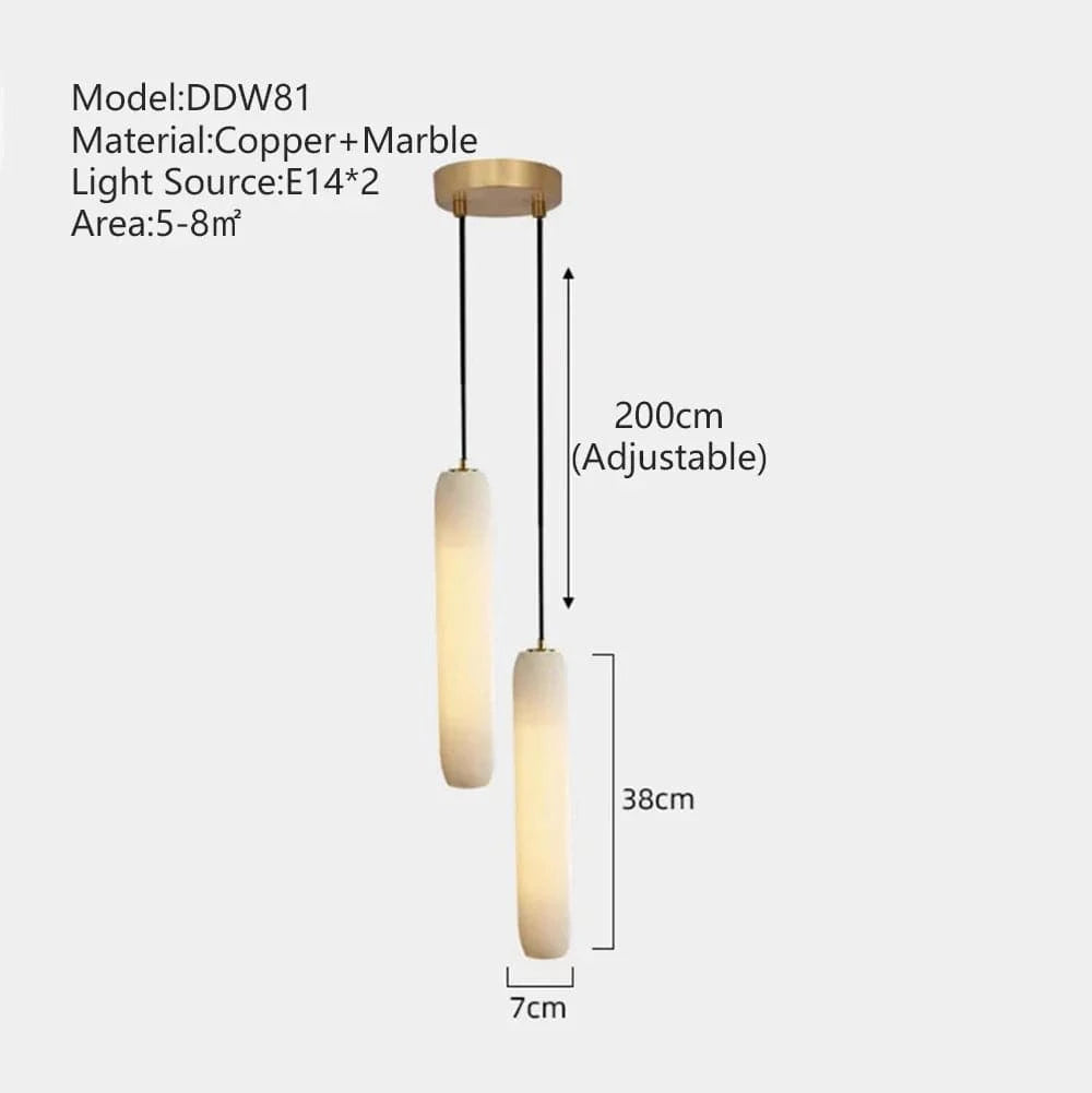 Suspension Créative Luxe LED Marbre pour Escalier | Marco Lucetti Dia15cm (2 boules) / Lumière chaude