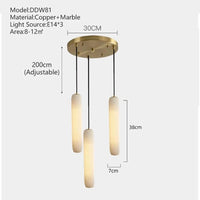 Suspension Créative Luxe LED Marbre pour Escalier | Marco Lucetti Dia30cm (3 boules / Changeable