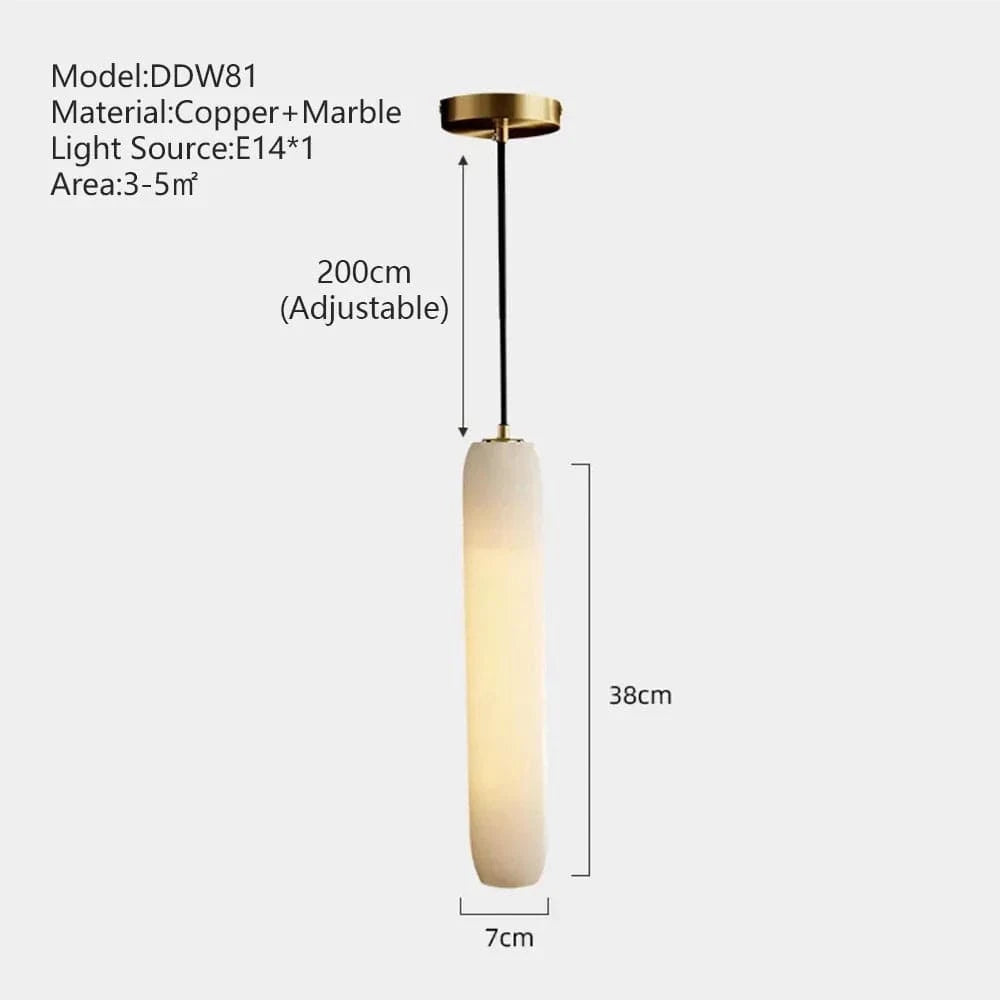 Suspension Créative Luxe LED Marbre pour Escalier | Marco Lucetti Dia7cm H38cm / Changeable