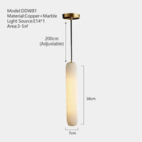 Suspension Créative Luxe LED Marbre pour Escalier | Marco Lucetti Dia7cm H38cm / Changeable