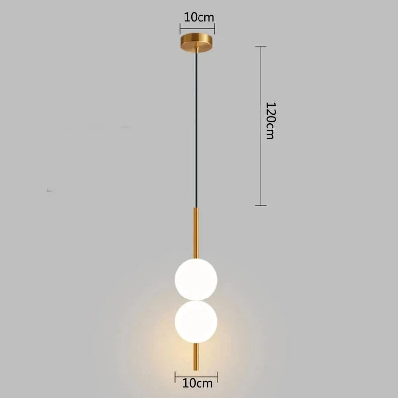Suspension crystal ball. | Marco Lucetti Laiton 1 tête 2 billes / Blanc froid