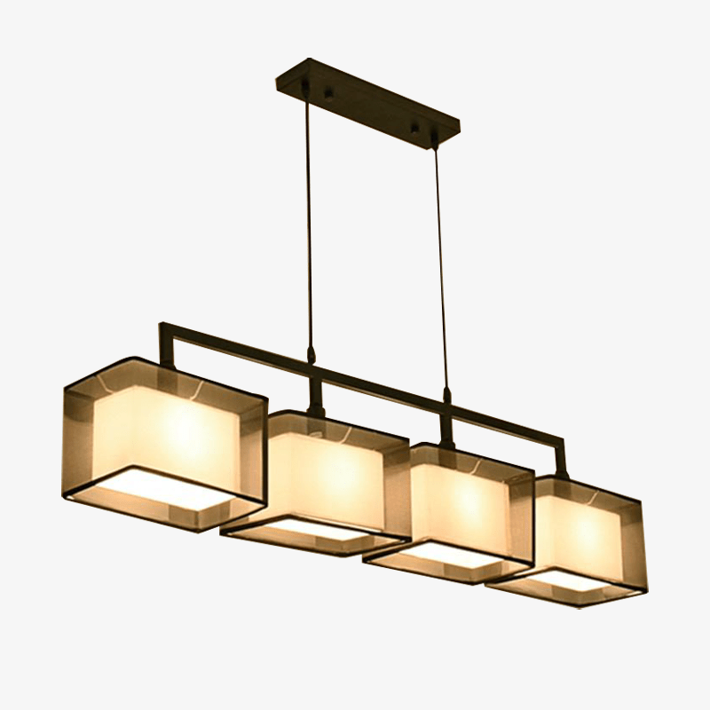 Suspension cubique Nordic Multi-Light | Marco Lucetti Noir / 4 lampes