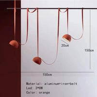 Suspension cuir noir ultra moderne. | Marco Lucetti Marron-3 Lumières 20cm 1 / Blanc froid