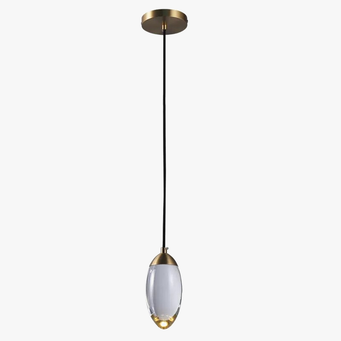Suspension cristal cuivre luxe.