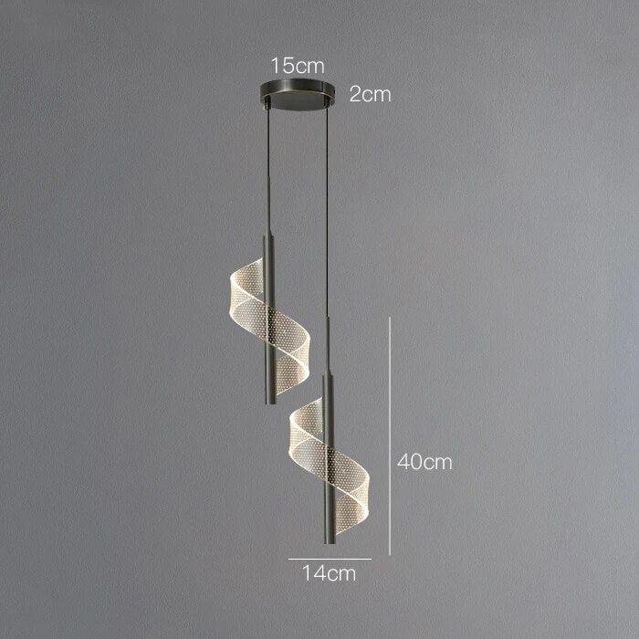 Suspension Cuivre Luxe Moderne | Marco Lucetti 2 têtes noires / 3 couleurs