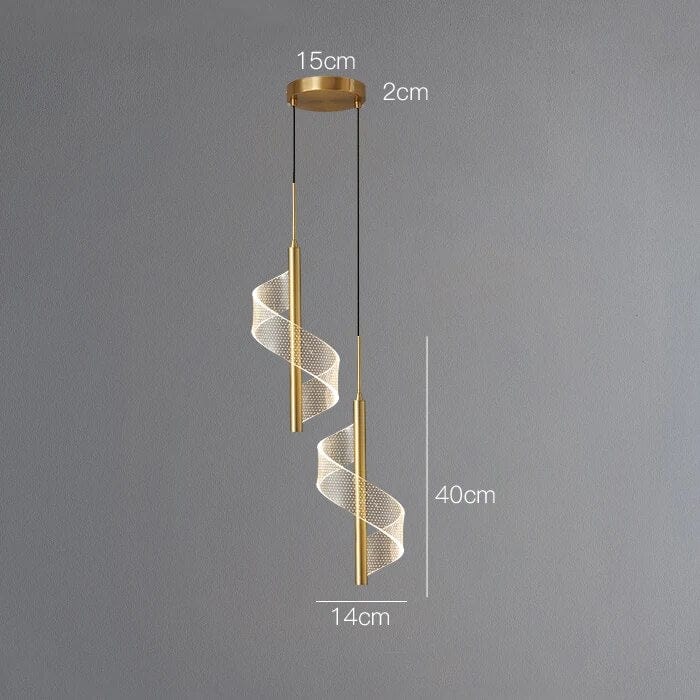 Suspension Cuivre Luxe Moderne | Marco Lucetti 2 têtes or / 3 couleurs