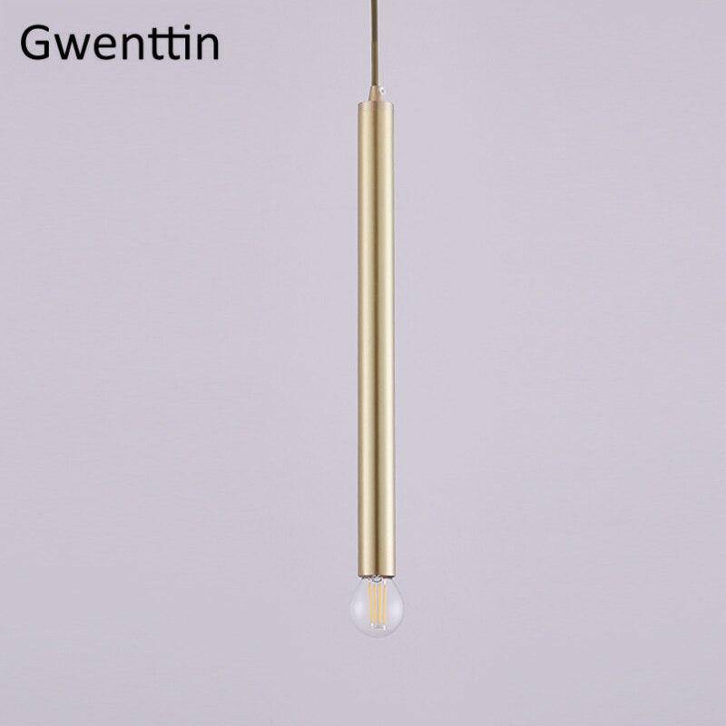 Suspension cylindre doré à LED Design | Marco Lucetti