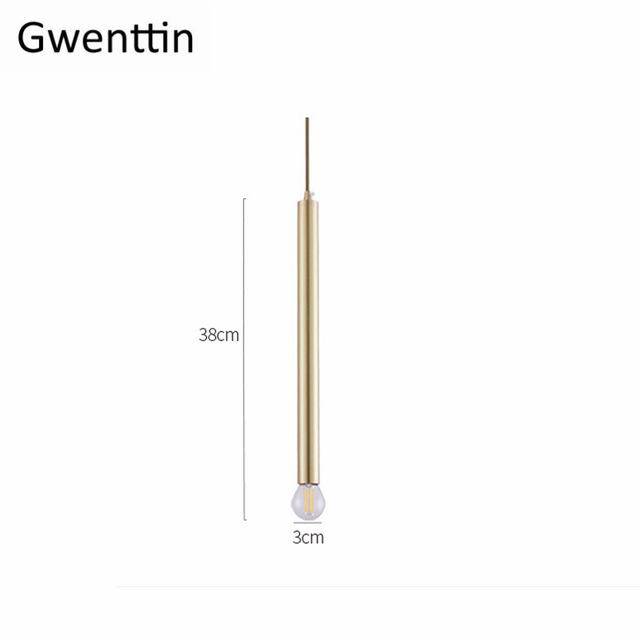 Suspension cylindre doré à LED Design | Marco Lucetti