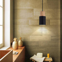 Suspension Cylindrique Bois & Métal Wood Color. | Marco Lucetti