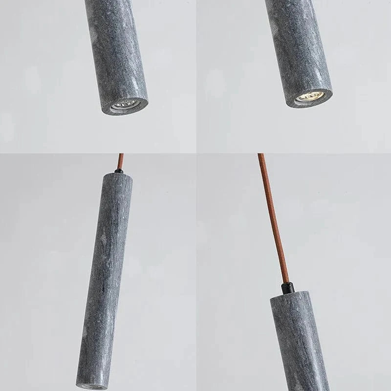 Suspension cylindrique en marbre naturel LED minimaliste - Luxe et Élégance | Marco Lucetti