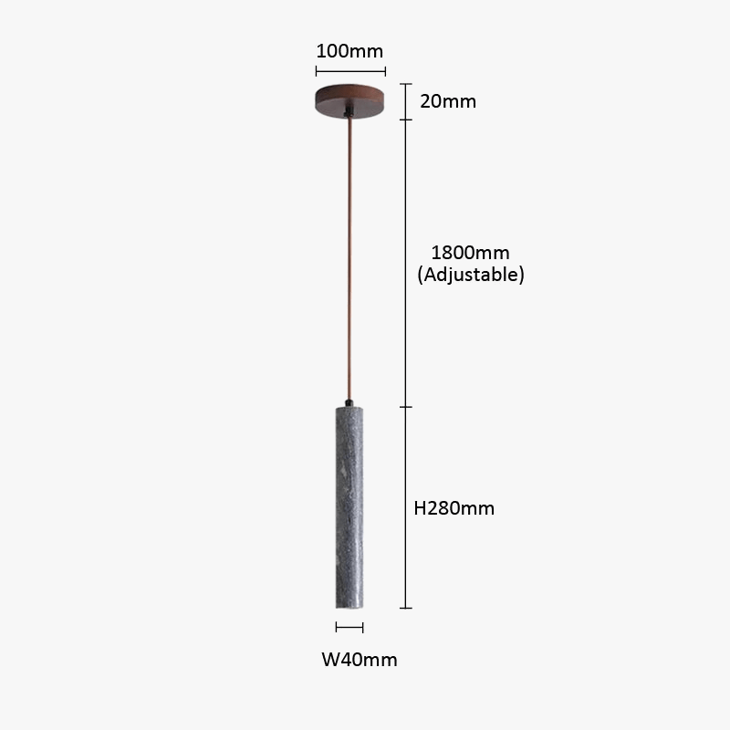 Suspension cylindrique en marbre naturel LED minimaliste - Luxe et Élégance | Marco Lucetti