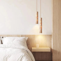 Suspension cylindrique LED en marbre design. | Marco Lucetti