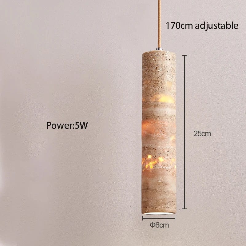 Suspension cylindrique LED en marbre design. | Marco Lucetti 25 cm / 3000K / Lumière chaude 3000K