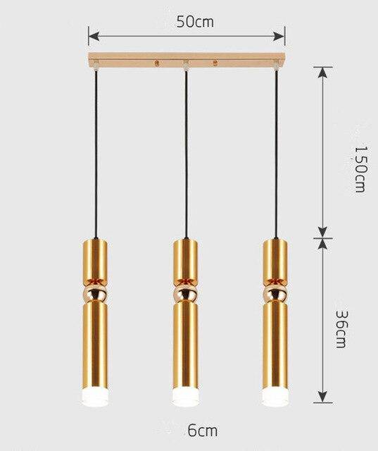 Suspension cylindrique tube chromé à LED SimpliLight | Marco Lucetti A - 3 lampes - Base rectangle / Chaude