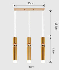 Suspension cylindrique tube chromé à LED SimpliLight | Marco Lucetti A - 3 lampes - Base rectangle / Chaude