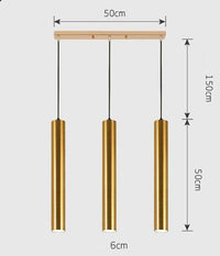 Suspension cylindrique tube chromé à LED SimpliLight | Marco Lucetti B - 3 lampes - Base rectangle / Chaude