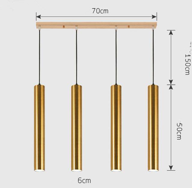 Suspension cylindrique tube chromé à LED SimpliLight | Marco Lucetti B - 4 lampes - Base rectangle / Chaude