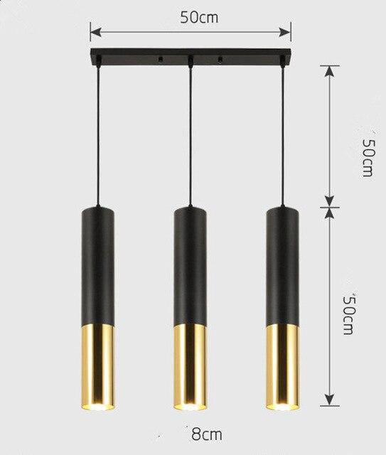 Suspension cylindrique tube chromé à LED SimpliLight | Marco Lucetti C - 3 lampes - Base rectangle / Chaude