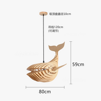 Lampe en bois de baleine: suspension d'art moderne
