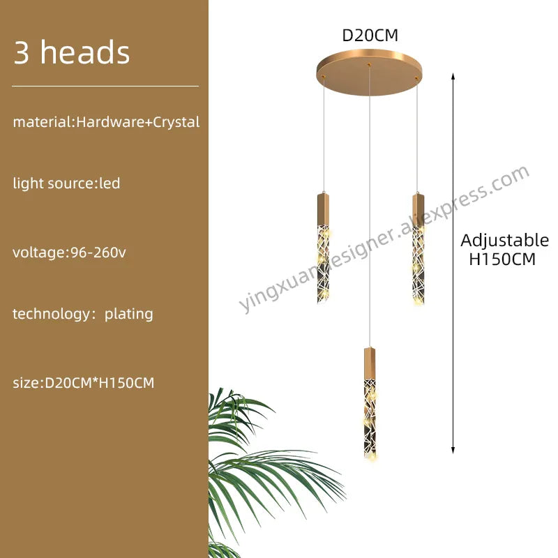 Suspension d'escalier en cristal Luxe & Élégance