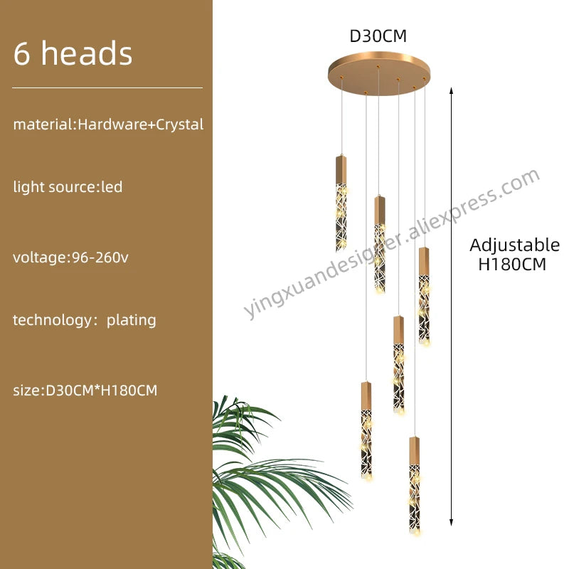 Suspension d'escalier en cristal Luxe & Élégance