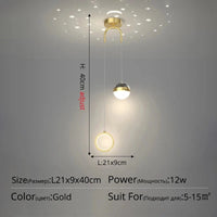 Suspension de chevet au design contemporain | Marco Lucetti Style doré C / 2 couleurs sans télécommande