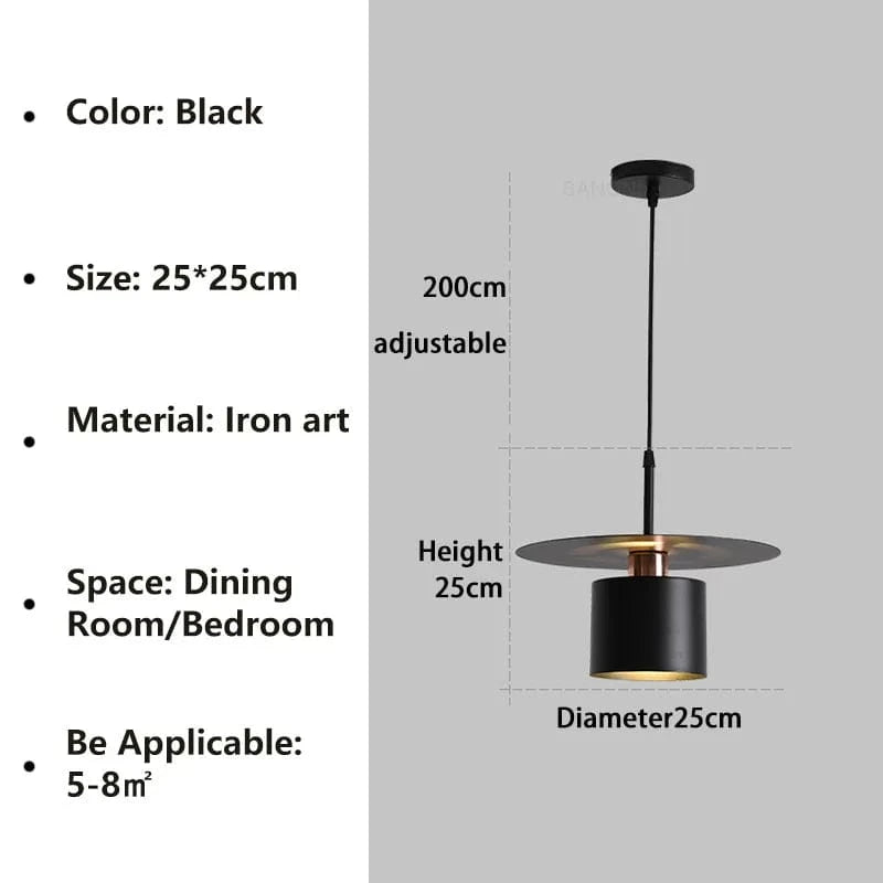 Suspension de chevet moderne pour salon salle à manger chambre hôtel - Luminor | Marco Lucetti Noir 25cm / Blanc chaud