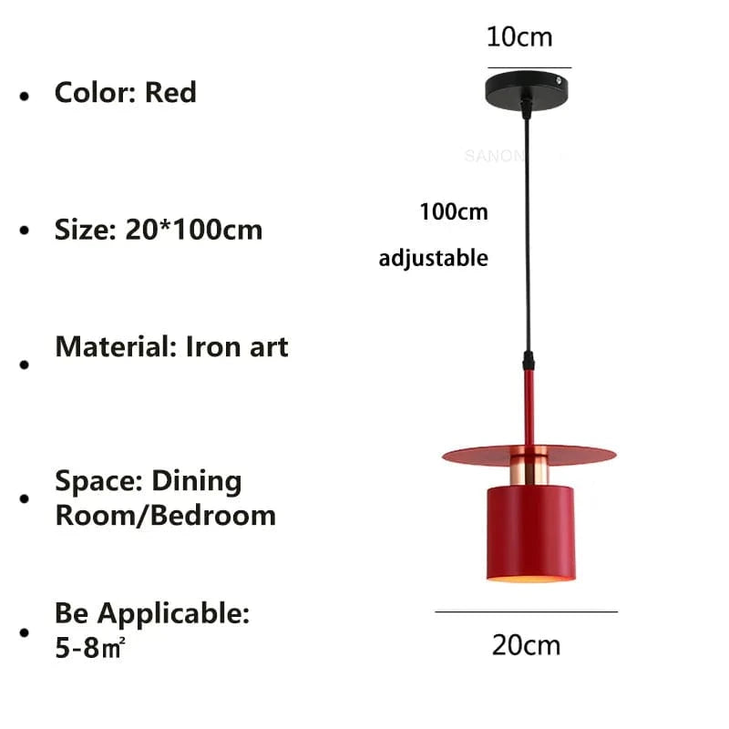 Suspension de chevet moderne pour salon salle à manger chambre hôtel - Luminor | Marco Lucetti Rouge 20cm / Blanc chaud