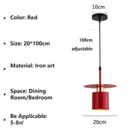 Suspension de chevet moderne pour salon salle à manger chambre hôtel - Luminor | Marco Lucetti Rouge 20cm / Blanc chaud