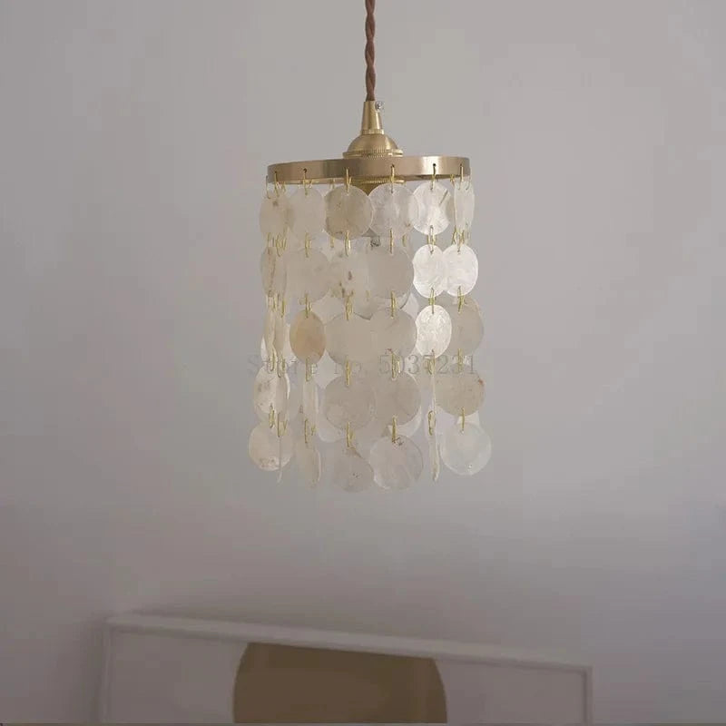 Suspension de luxe en cuivre avec coquillages naturels - Édition Rétro Chic | Marco Lucetti D12 H20cm