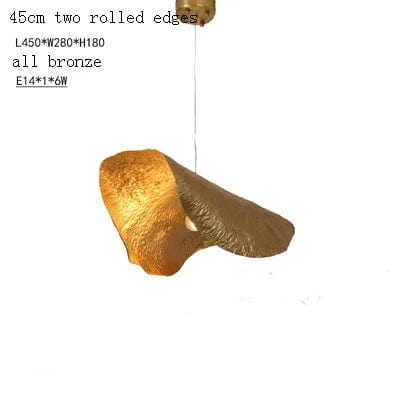 Suspension de luxe en cuivre avec feuille de lotus design rétro | Marco Lucetti
