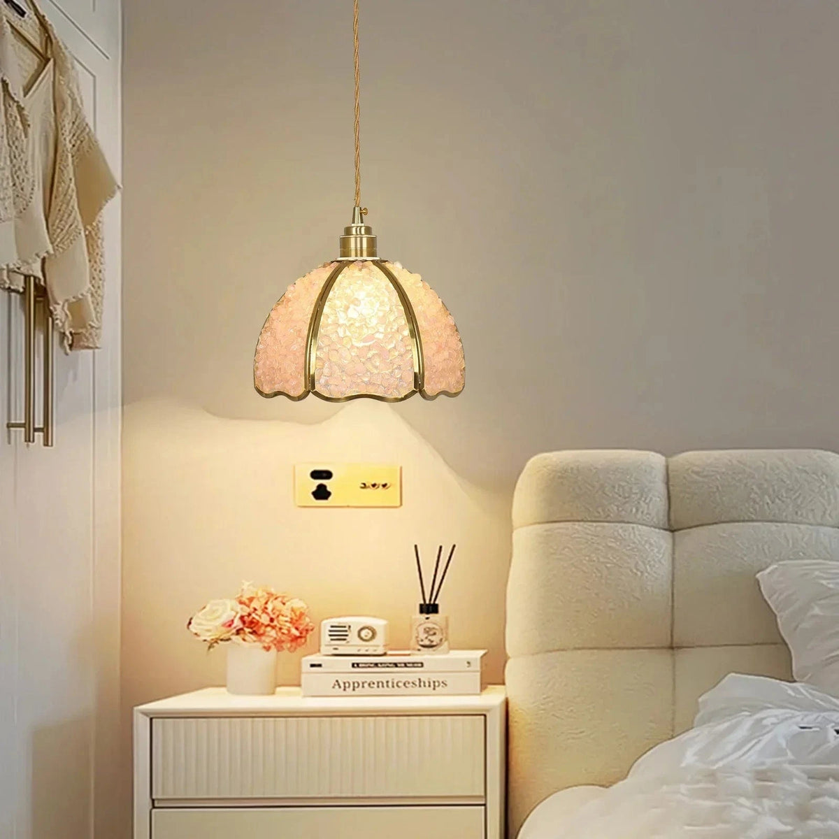 Suspension de luxe en cuivre et cristal naturel à LED | Marco Lucetti