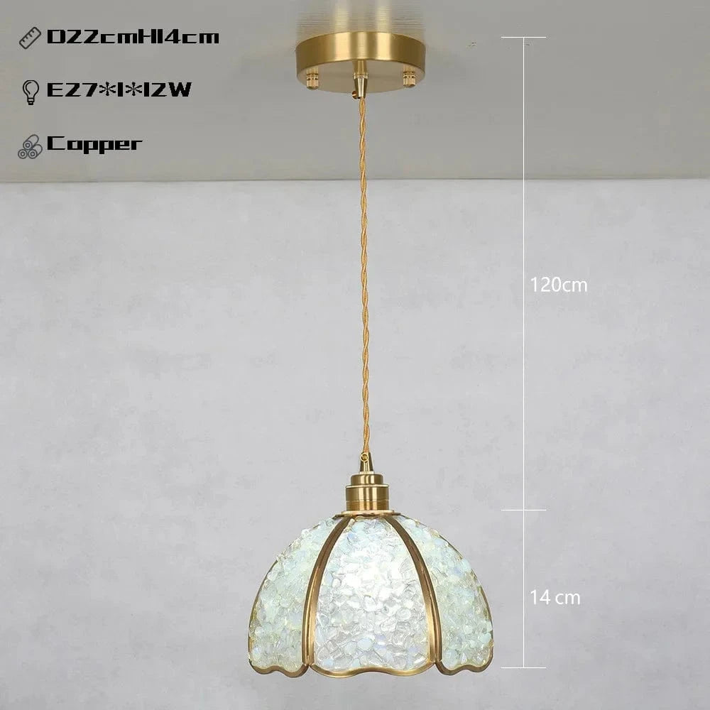 Suspension de luxe en cuivre et cristal naturel à LED | Marco Lucetti Blanc / 3 lumières modifiables