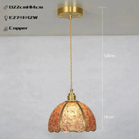 Suspension de luxe en cuivre et cristal naturel à LED | Marco Lucetti Rouge / 3 lumières modifiables