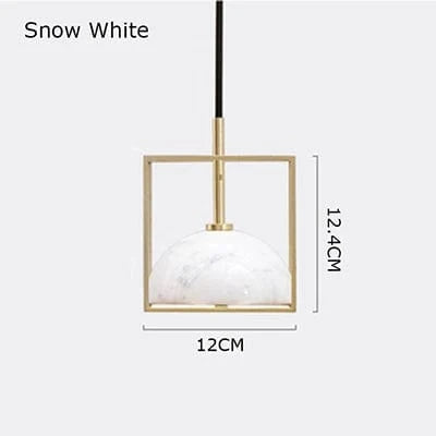 Suspension de Luxe en Marbre à Tête Unique | Marco Lucetti Blanc