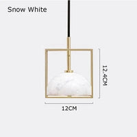 Suspension de Luxe en Marbre à Tête Unique | Marco Lucetti Blanc